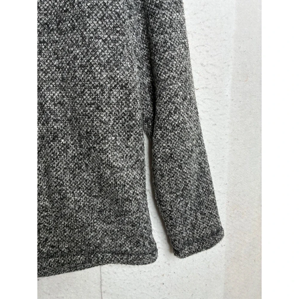 Orvis Mens Grey Marled Sherpa Lined Quarter Zip Pullover Sweater Medium 1247213